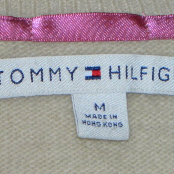 2 for/ $40 Tommy Hilfiger Cream & Multi-Colored Wool Blend Argyle Sweater Size M - Picture 9 of 9